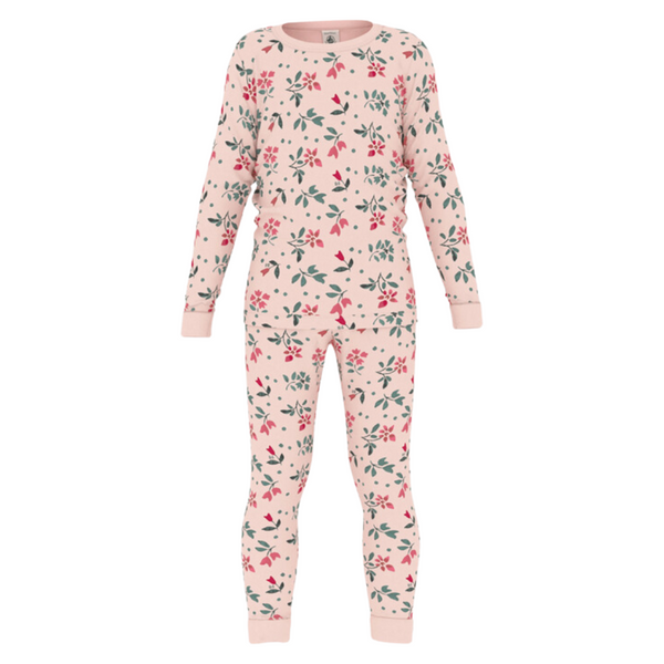 Pink and Multicolor Floral Pajama Set