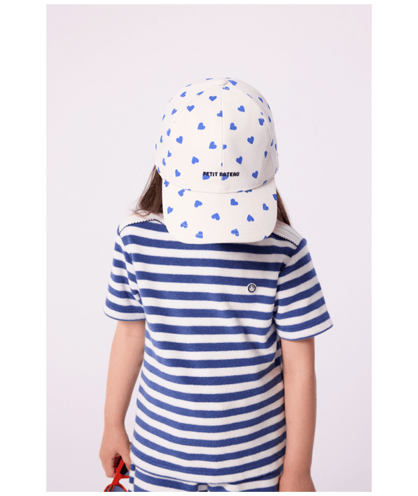 White and Blue Hearts Cap