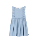 Light Blue Chambray Heart Ruffle Dress