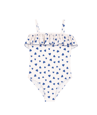 White and Blue Hearts Swimsuit