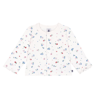 White Baby Floral Cardigan