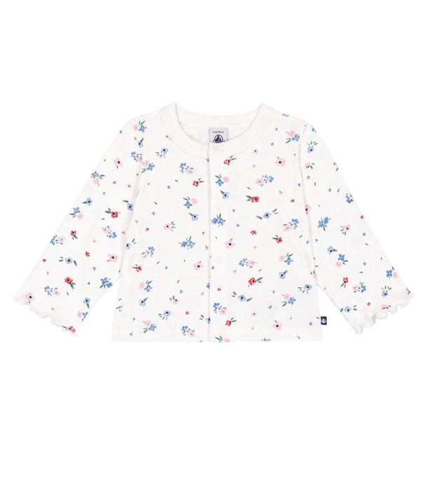White Baby Floral Cardigan