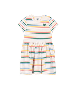 Multicolor Striped Heart Dress