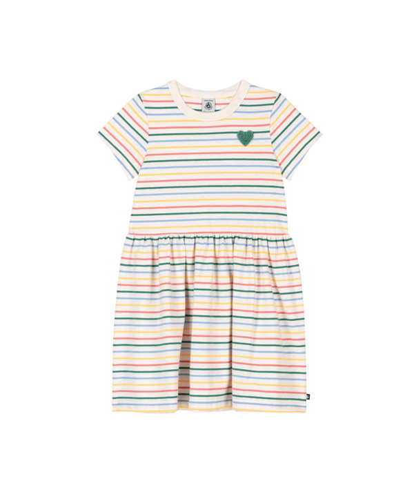Multicolor Striped Heart Dress