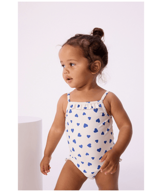 White and Blue Baby Hearts Swimsuit