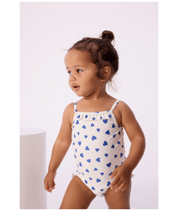 White and Blue Baby Hearts Swimsuit