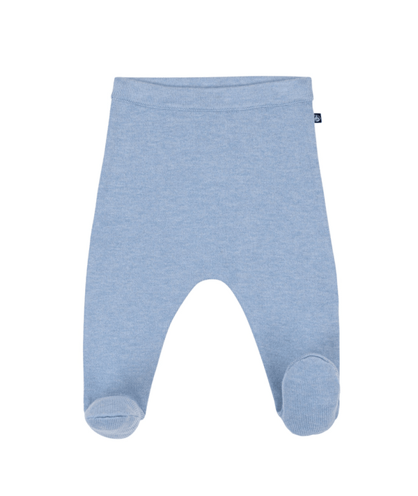 Blue Baby Knit Footed Pants