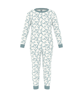 White and Teal Eiffel Tower Pajama Set