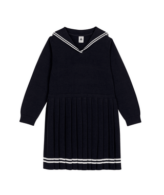 Navy Sailor Collar Knit Dress