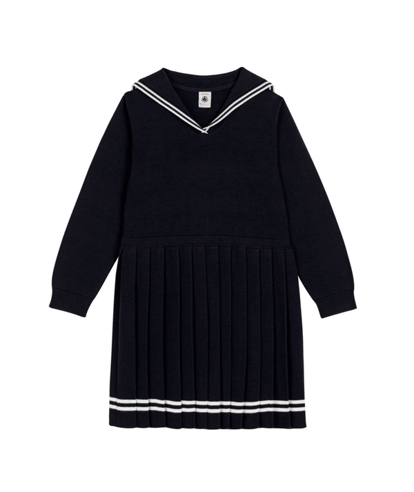 Navy Sailor Collar Knit Dress