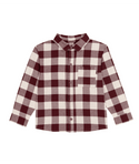 Burgundy and Cream Check Shirt