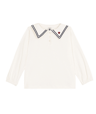 White Sailor Collar Top