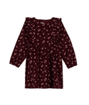 Burgundy Floral Corduroy Dress