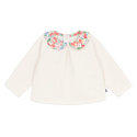 Cream with Floral Collar Sweatshirt
