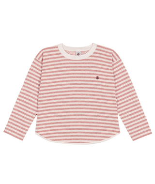 Pink and Cream Striped Long Sleeve Tee