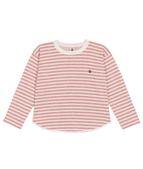 Pink and Cream Striped Long Sleeve Tee