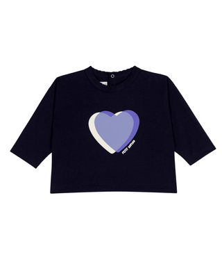 Navy Heart Long Sleeve Tee