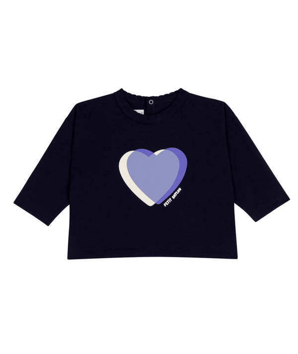Navy Heart Long Sleeve Tee