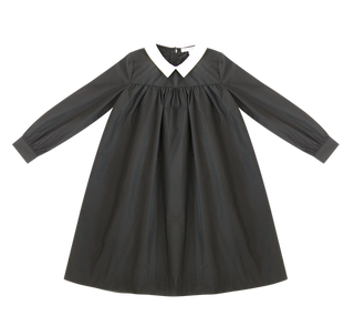 Black Collar Taffeta Dress