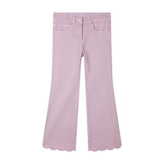 Pink Scallop Edge Gabardine Pants