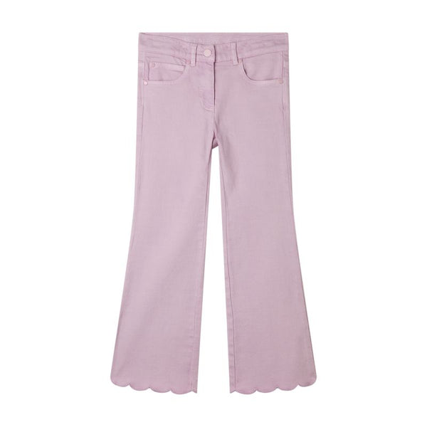Pink Scallop Edge Gabardine Pants