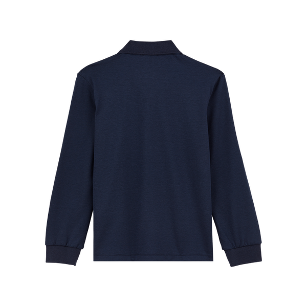 Navy Blue Turtle Long Sleeve Polo