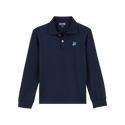 Navy Blue Turtle Long Sleeve Polo