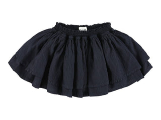 Navy Margot Elastic Waistband Long Length Skirt