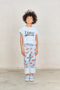 Soft Blue Ant Lips Print Jeans