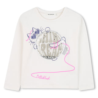 Ivory Cat and Yarn Long Sleeve Tee