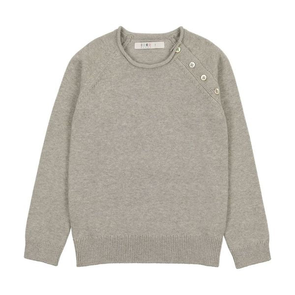 Light Grey Fitted Button Sweater