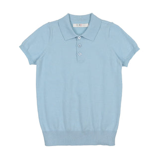 Pale Blue Knit Polo