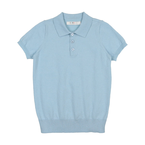 Pale Blue Knit Polo