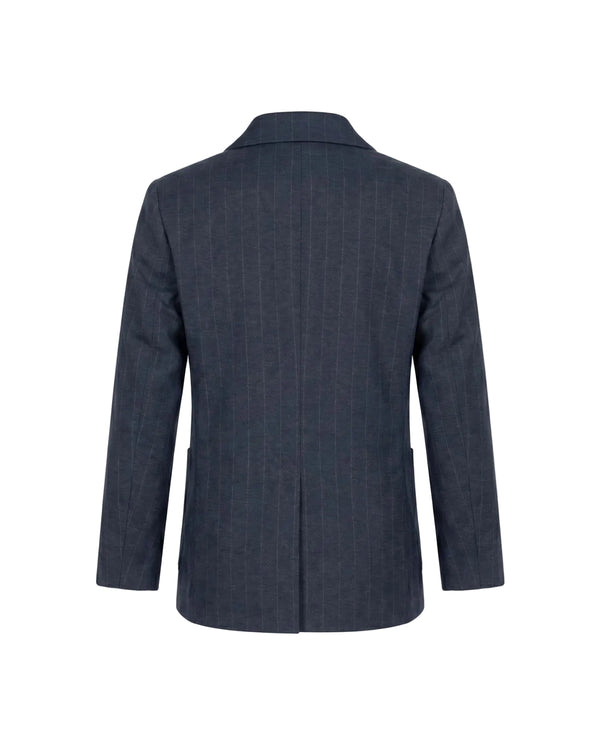 Navy Pinstripe Double Breasted Jacket