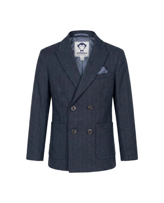 Navy Pinstripe Double Breasted Jacket