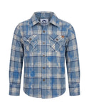 Blue Dyed Plaid Flannel Shirt