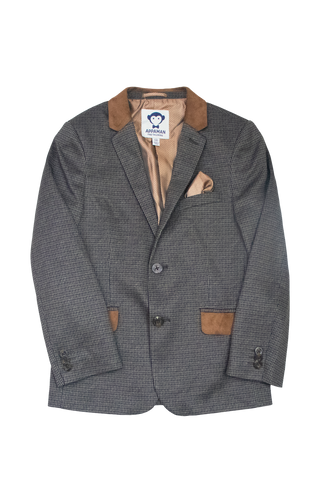 Earth Brown Houndstooth Club Jacket