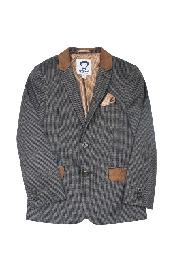 Earth Brown Houndstooth Club Jacket