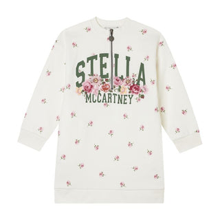White Ditsy Roses Fleece Dress