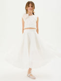 Ivory Organza Flower Detail Skirt Outfit