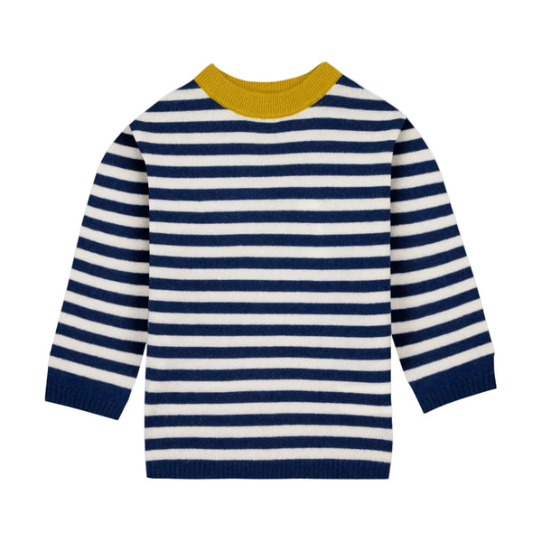 Blue and White Striped Pepito Crewneck