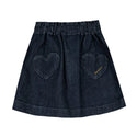 Dark Blue Denim Heart Douchka Skirt