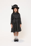 Black and White Polka Dot Bellina Long Length Dress