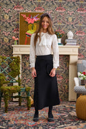 White with Eyelet Necktie Top