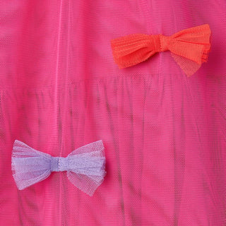 Pink Tulle with Multicolor Bows Dress