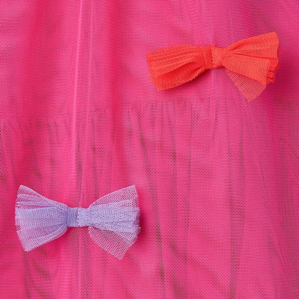Pink Tulle with Multicolor Bows Dress