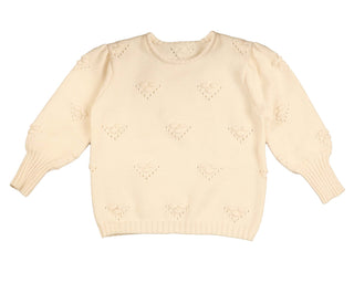 Bubble Detail Knit Cream Top