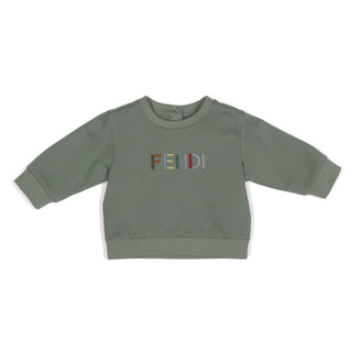 Baby Green with Multicolor Logo Crewneck