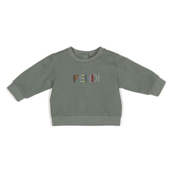 Baby Green with Multicolor Logo Crewneck