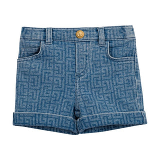 Blue Denim Baby Monogram Shorts